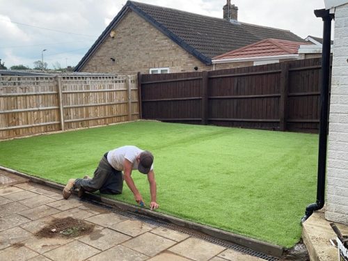 Installing Fake Grass In A Garden in Cavan